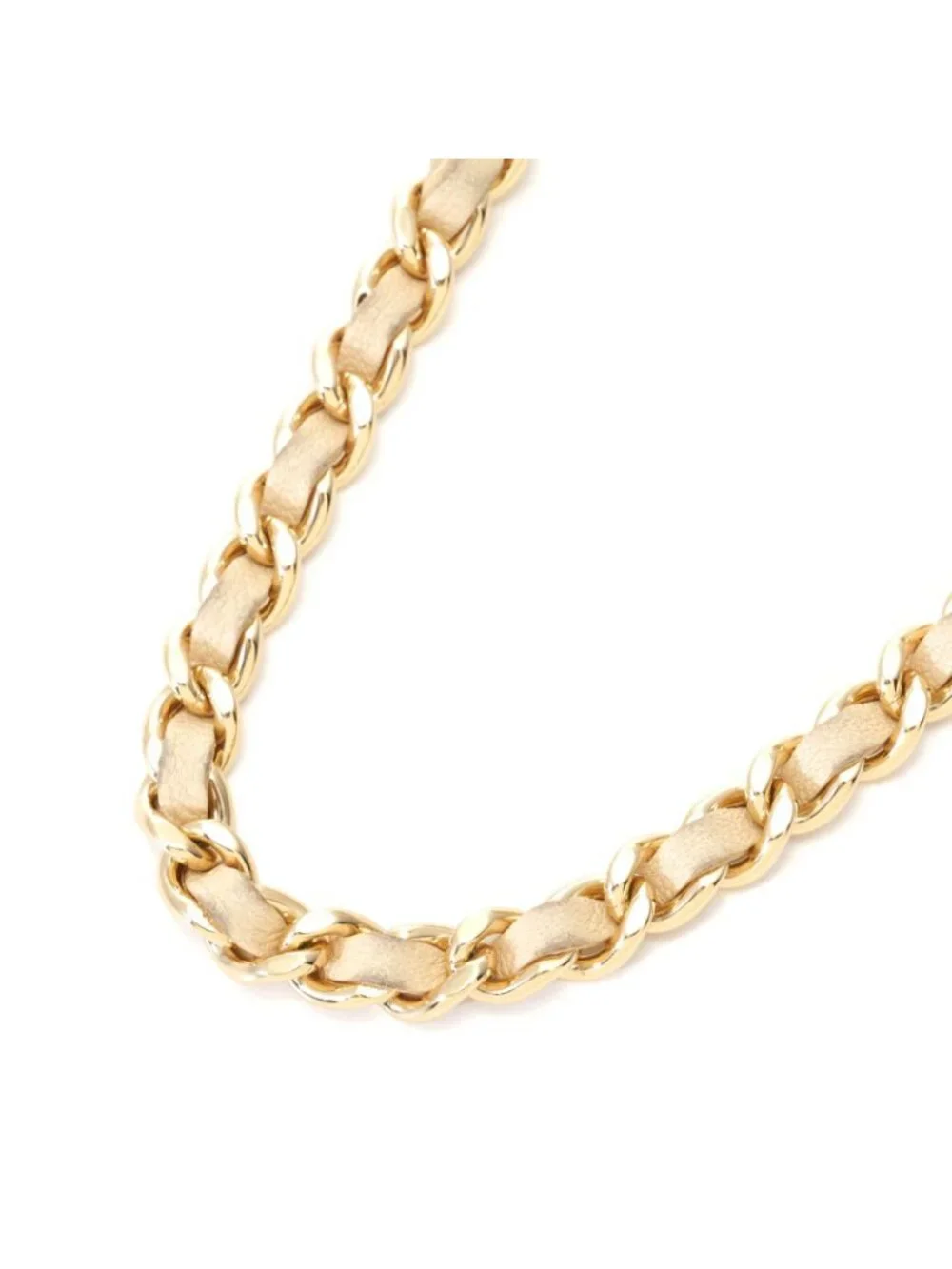 Chanel Quilted Chain Shoulder Bag Ivory Black Lambskin